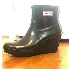 Hunter Wedge Heel Waterproof Rain Bootie